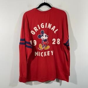 Disney Parks Unisex Original Mickey Red Long Sleeve Tee Size XL